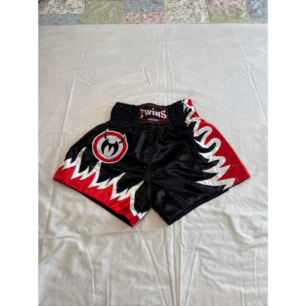 Twins Special Muay Thai Shorts Black Red Nogueira Boxing MMA Kickboxing Mens